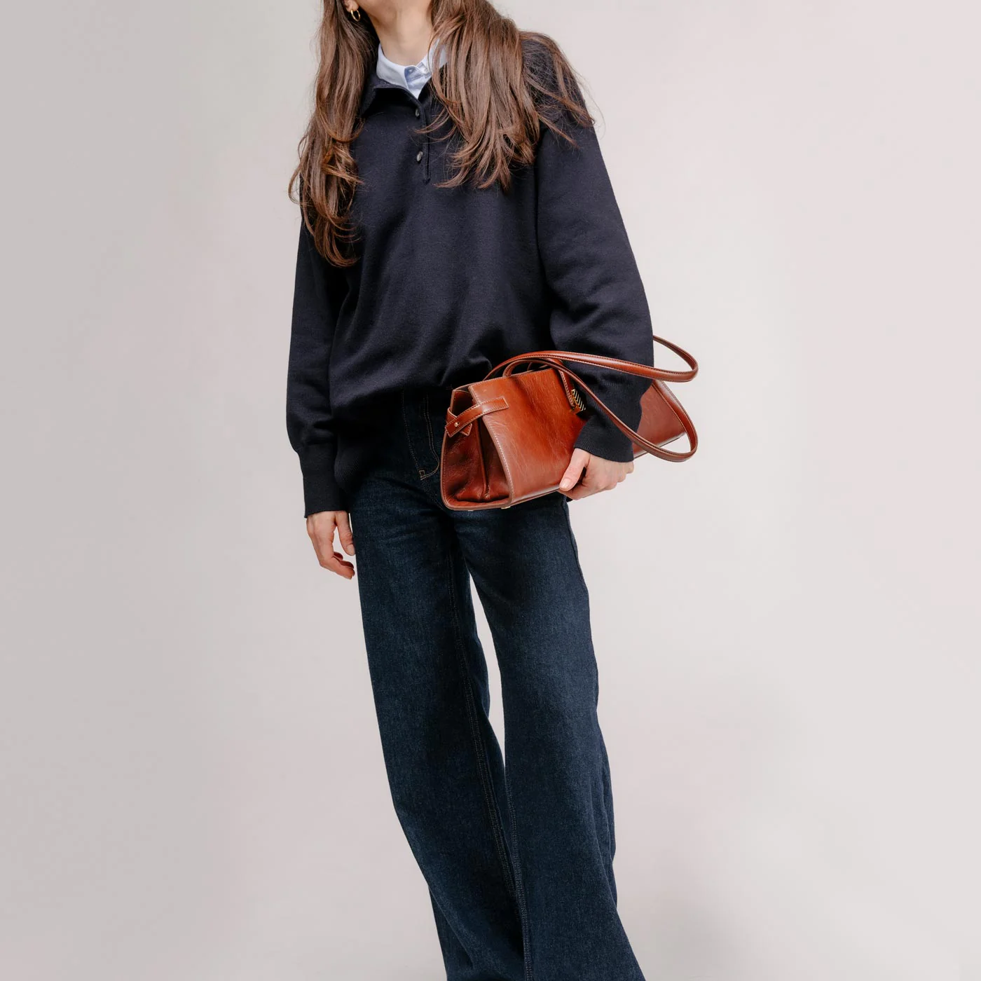 Isla Wide Tote - Grained Cream - Image 5