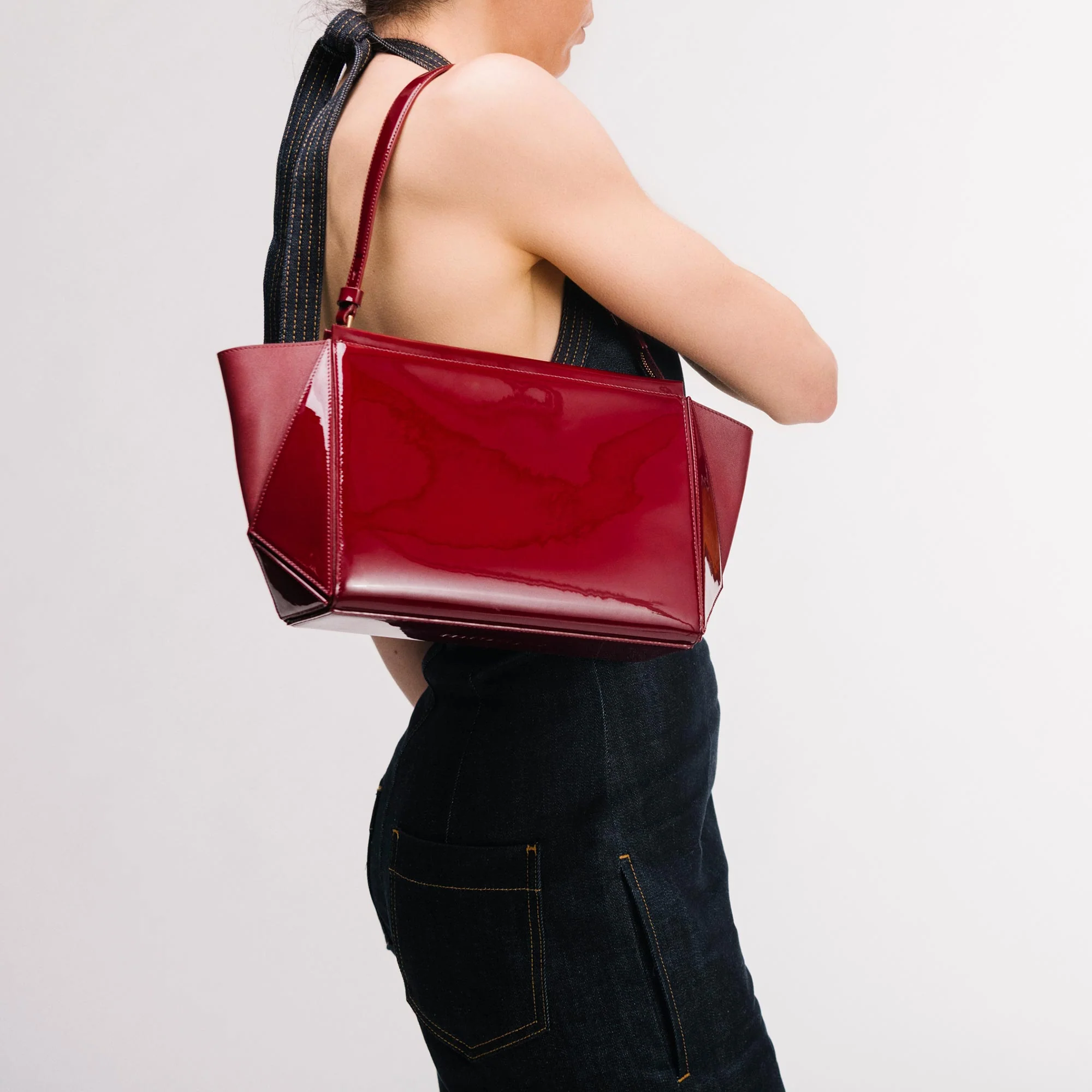 Large Triangle Pouch - Patent Brown - Image 8