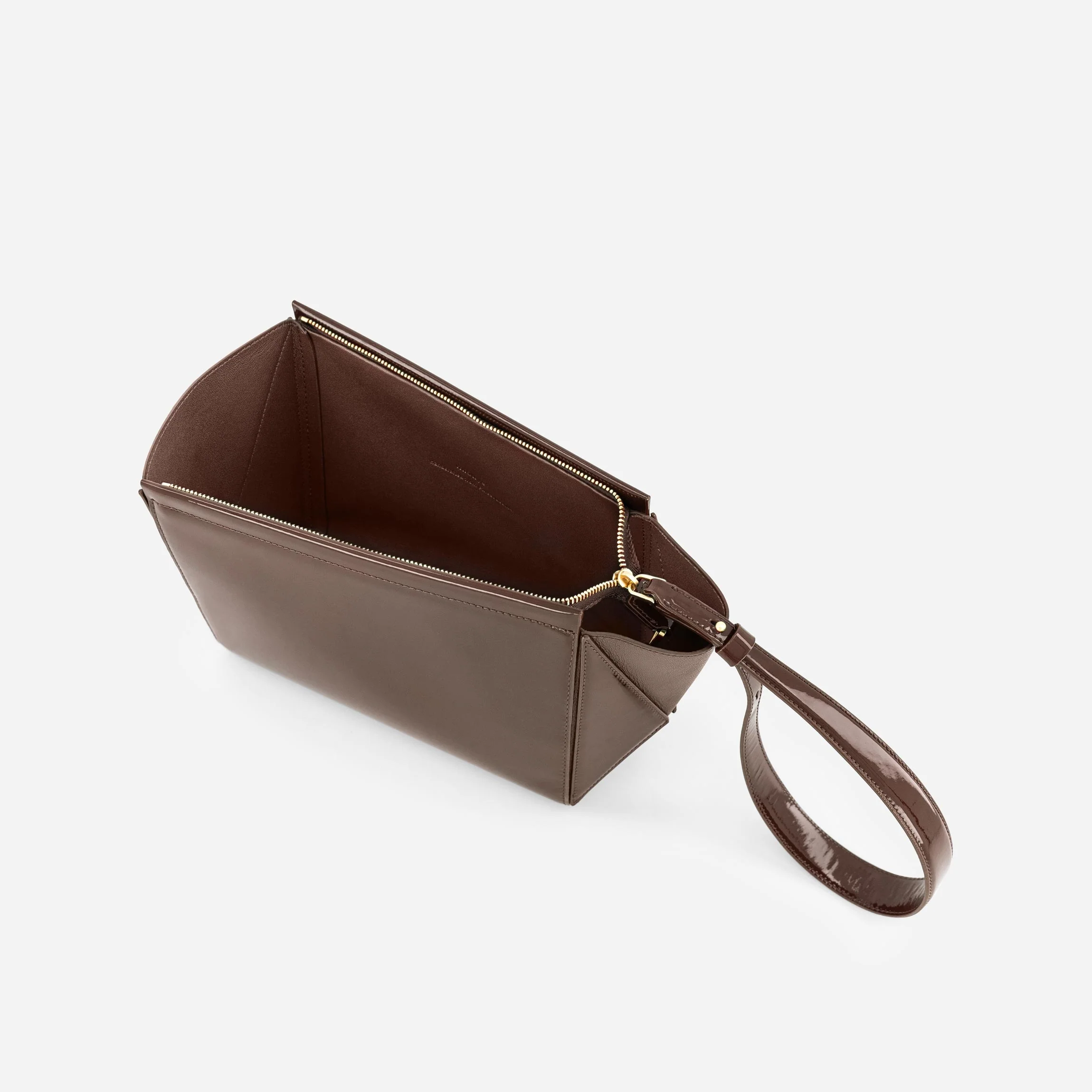 Medium Triangle Pouch - Patent Brown - Image 5